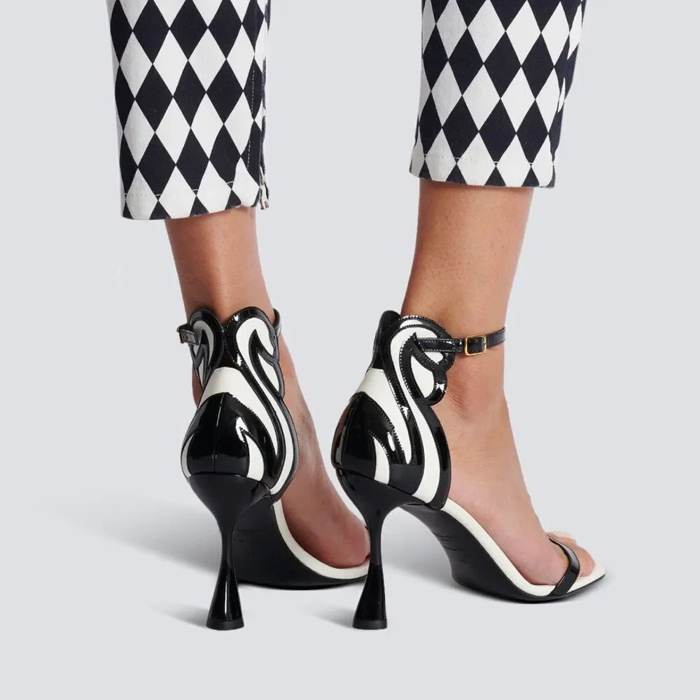 Balmain Eden 95MM Colorblocked Patent Leather Sandals size 37